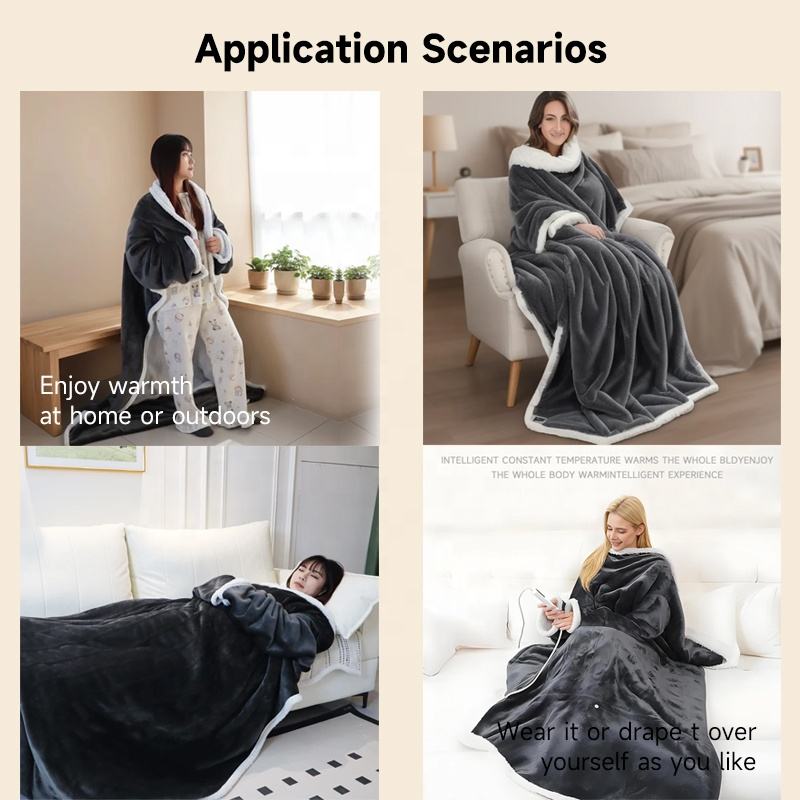 Dual Sided Flannel Electric Under Blanket | Adjustable Temperature Control, Non-Slip Backing, Detachable Cord Machine Washable Heated Mattress Pad, Queen King & Multi Sizes Winter Bed Warmer for Bedroom