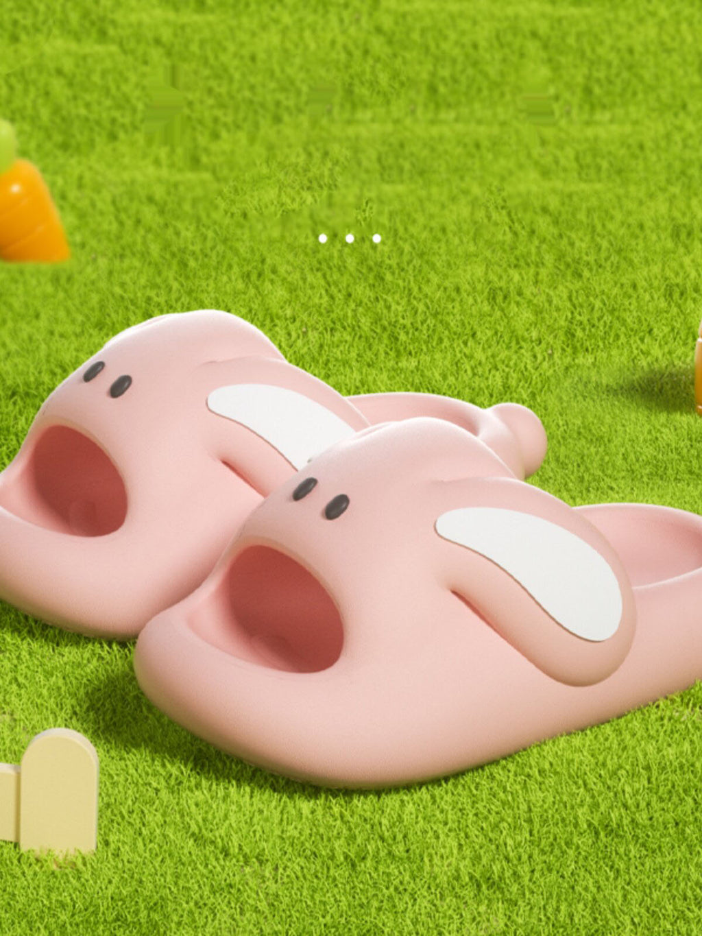 Cute Cartoon Bunny Kids Slides, Soft Non‑Slip Open‑Toe Summer Slippers for Little Girls Boys Indoor Home Wear