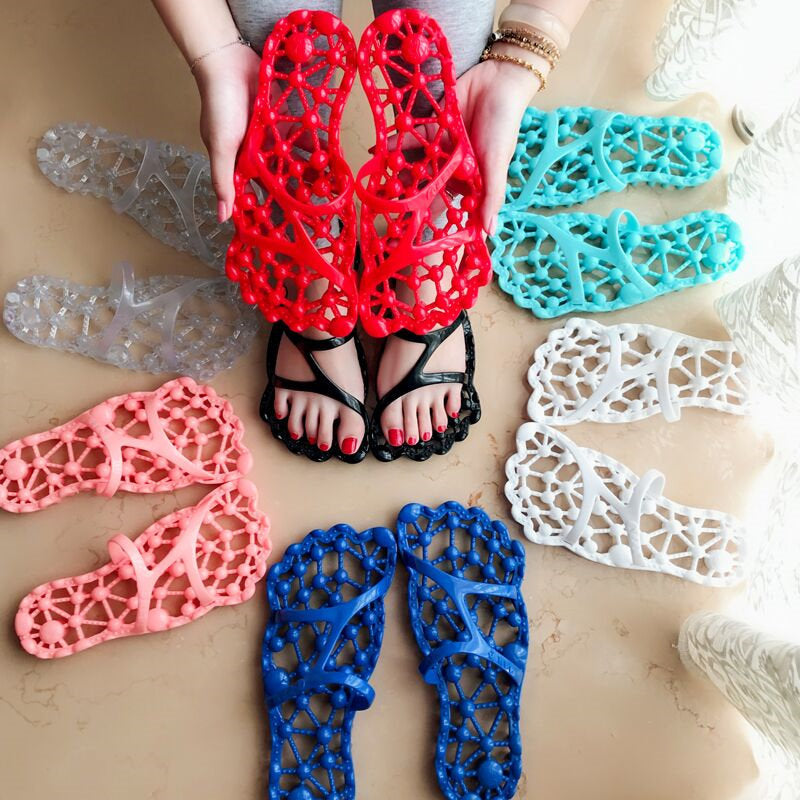 Couple Massage Shower Slides, Hollow Drainage Non‑Slip Soft Sole Bathroom Slippers for Men & Women