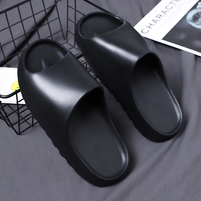 Women’s Sculpted Cloud Platform Slides, Monochrome Open-Toe Casual Slippers