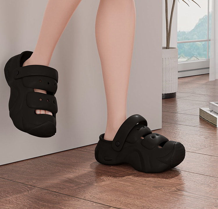 Women Platform Clogs, 2‑Way Wear Thick Sole Cloud Slides, Elevated Non‑Slip Summer Beach Outdoor Garden Shoes