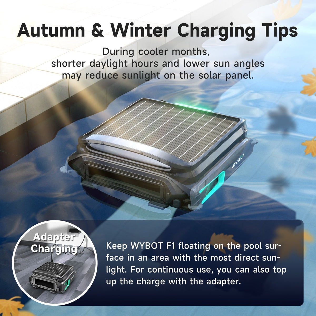 WYBOT F1 Robotic Pool Skimmer for Inground and Above Ground Home Swimming Pools for Daily Home Use