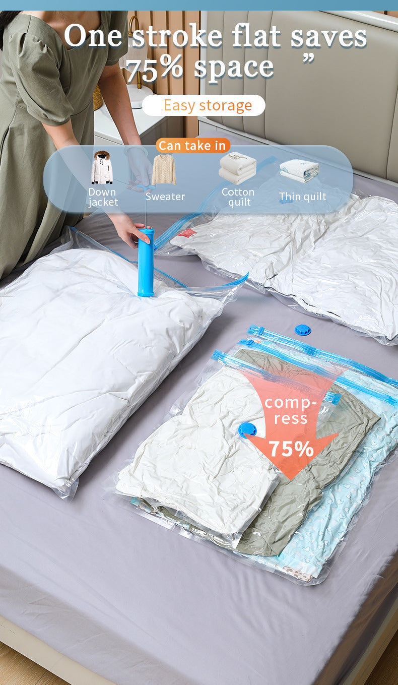 Kantong Penyimpanan Vakum, Kantong Penghemat Ruang yang Dapat Digunakan Kembali untuk Selimut, Bed Cover, Jaket Bulu Angsa & Pakaian, Kantong Pengatur Penyimpanan PA-PE Tebal