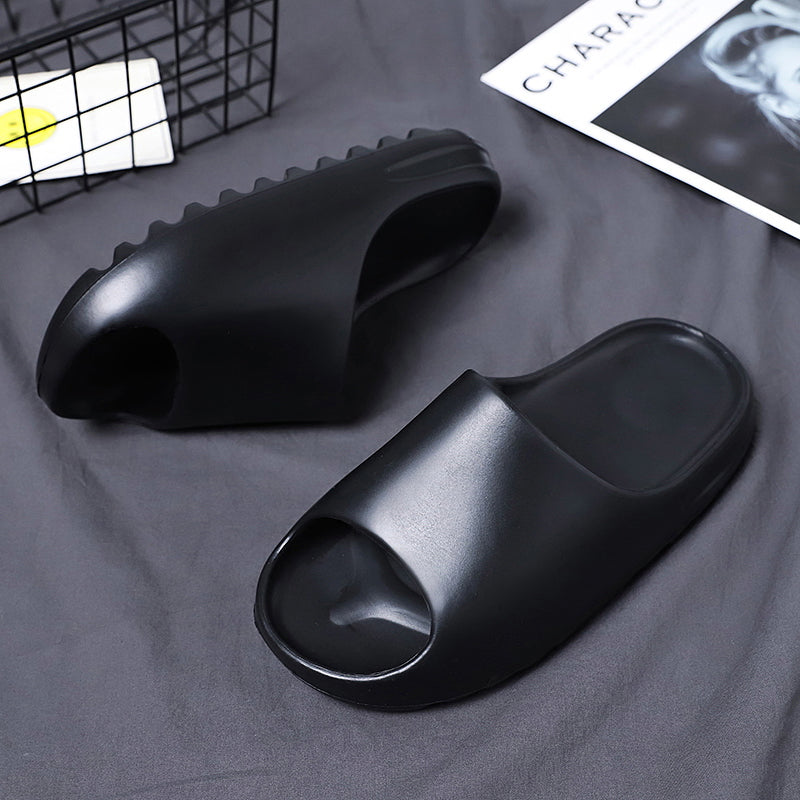 Women’s Sculpted Cloud Platform Slides, Monochrome Open-Toe Casual Slippers