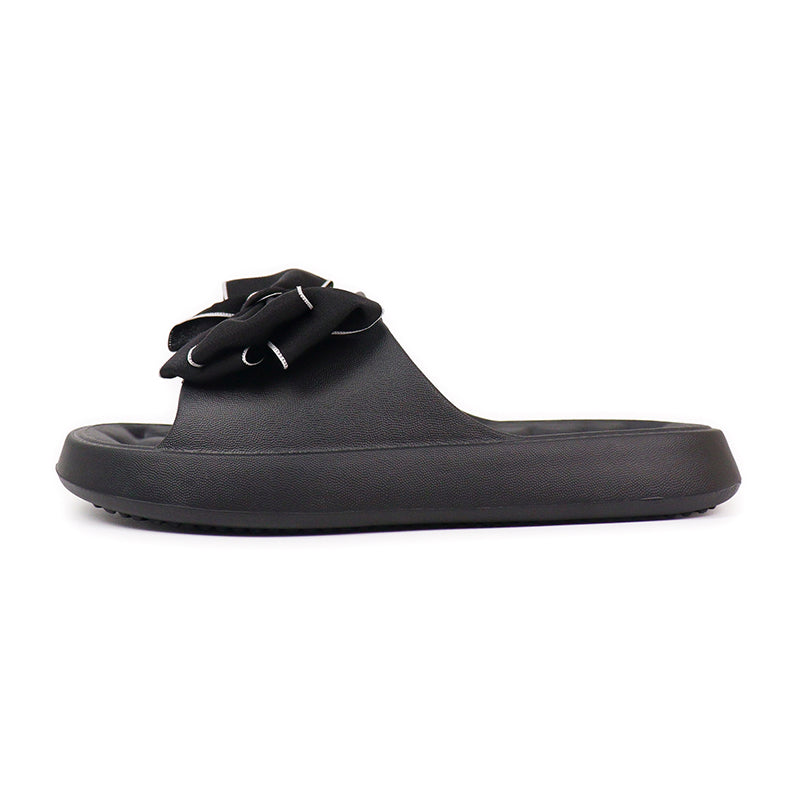 Women’s Oversized Bow Platform Slides, Soft-Look Upper and Chunky Open-Toe Sole