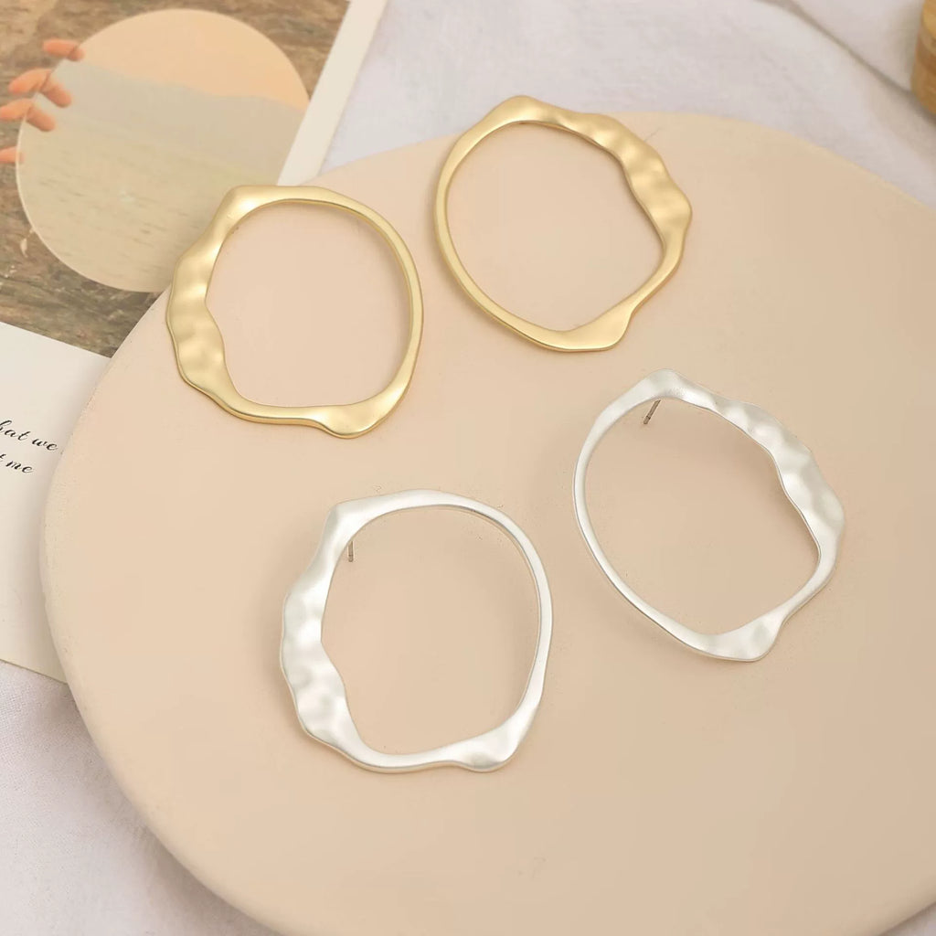 Gold-tone geometric earrings by Yoshan, detail view 4