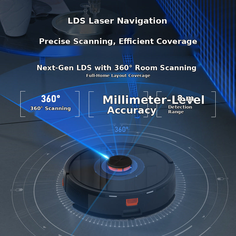 OB17 Laser Navigation Robot Vacuum and Mop with App and Voice Control for Hard Floors and Low Pile Carpet