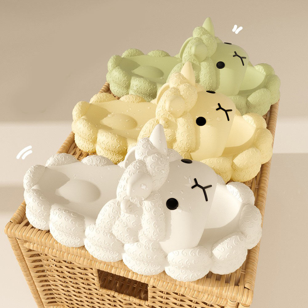 Cute Cartoon Sheep Women Slides, Super Soft Non‑Slip Odor‑Resistant Silent Summer Slippers for Indoor Bathroom Home Outdoor Wear