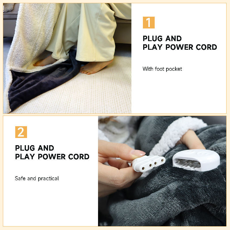 Dual Sided Flannel Electric Under Blanket | Adjustable Temperature Control, Non-Slip Backing, Detachable Cord Machine Washable Heated Mattress Pad, Queen King & Multi Sizes Winter Bed Warmer for Bedroom