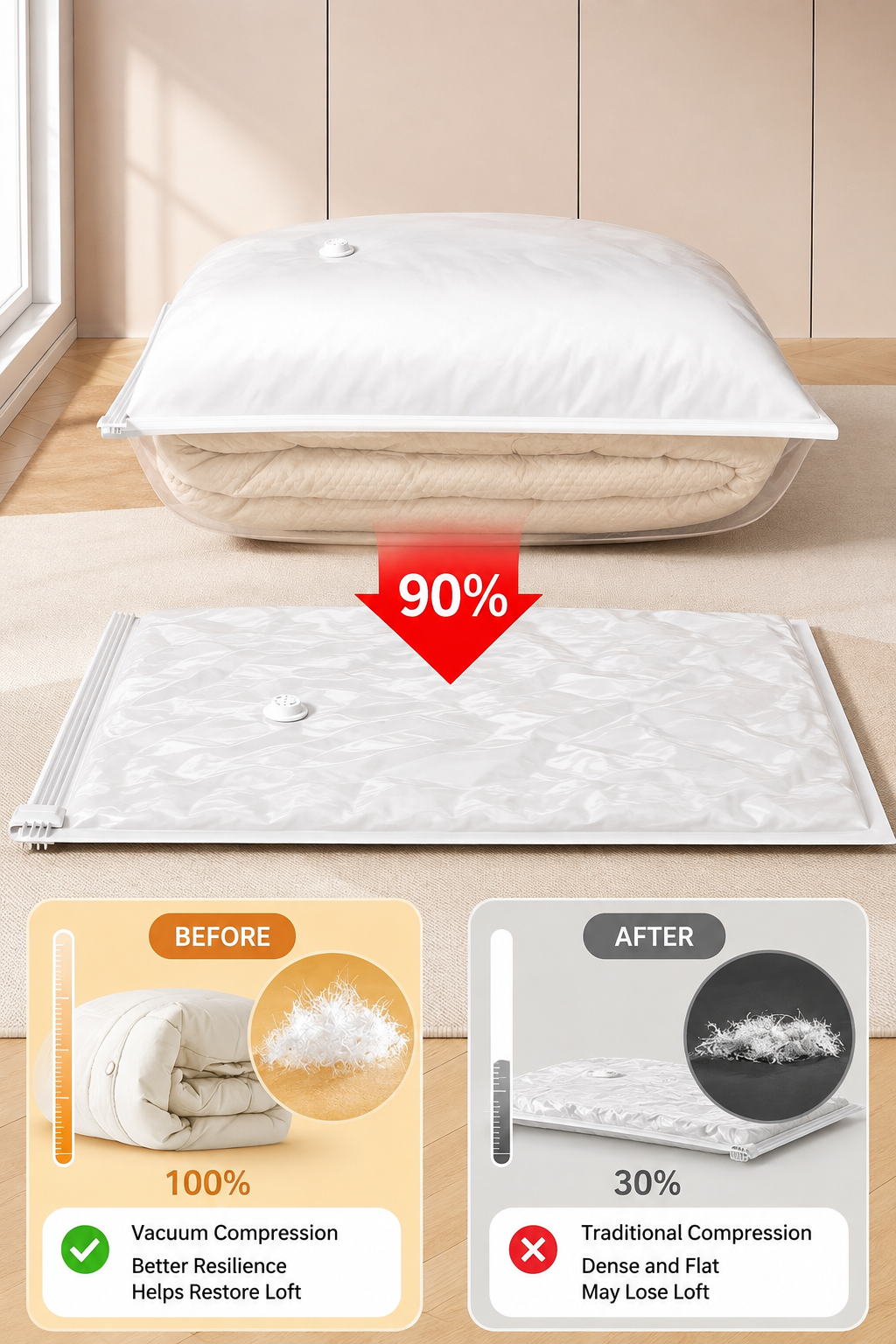 Vacuum Seal Storage Bags for Moving & Home Organization