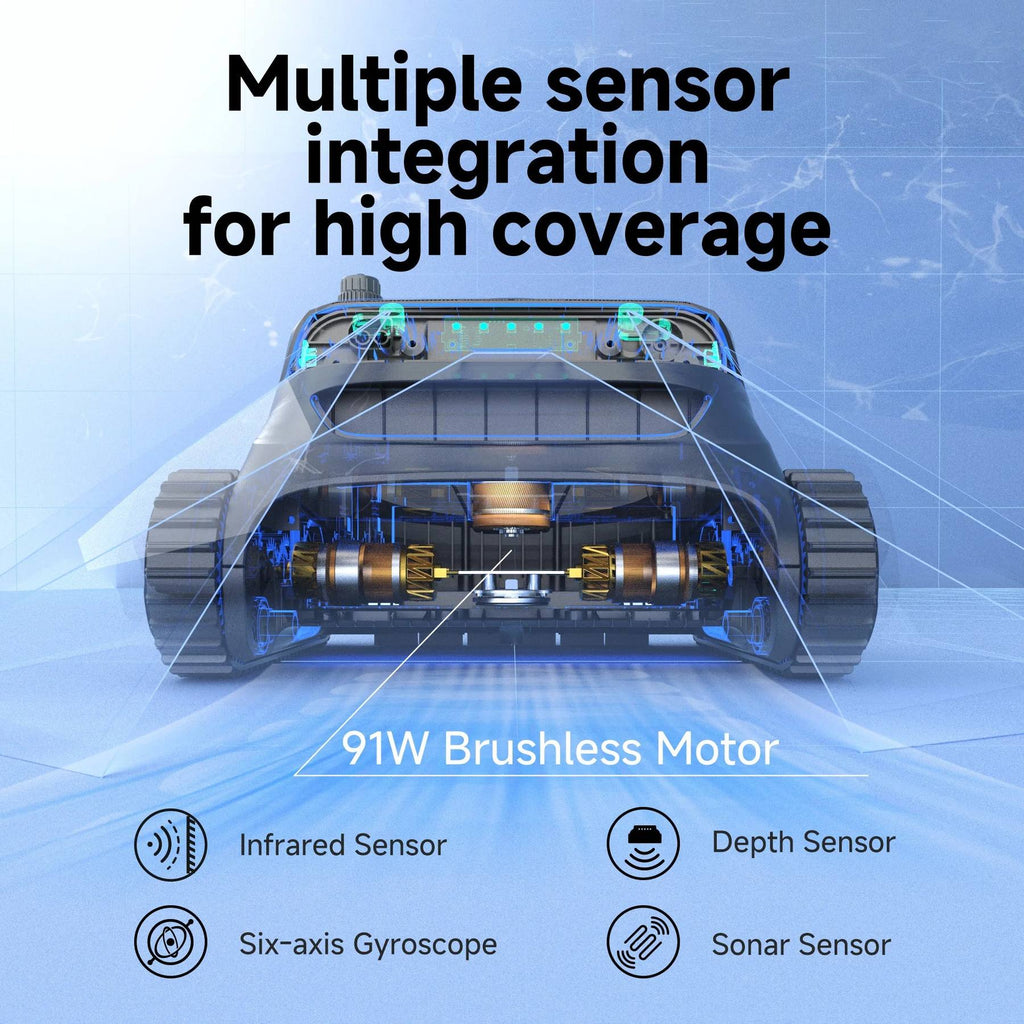 WYBOT S2 Robotic Pool Cleaner for Inground and Above Ground Home Swimming Pools for Daily Home Use