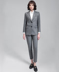 Setelan Jas Bisnis Wanita Bahan Wol Campuran Blazer & Celana Panjang Pakaian Formal Kantor Wawancara untuk Musim Gugur