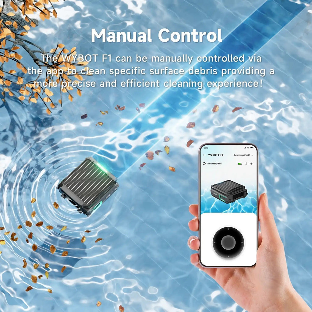 WYBOT F1 Robotic Pool Skimmer for Inground and Above Ground Home Swimming Pools for Daily Home Use