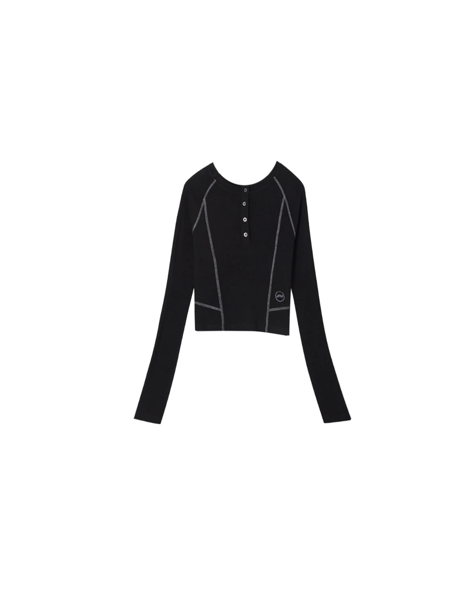Women's Black Slim-fit Long Sleeve Cropped T-shirt Casual Tee for Date Night Streetwear Everyday Wear Slimming Summer Weekend