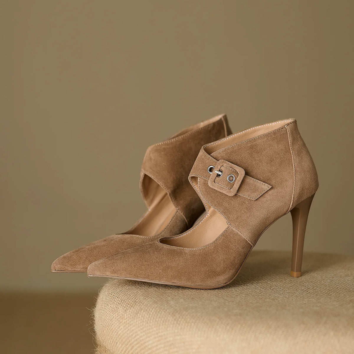 Women's Pointed Toe Stiletto High Heel Flat Pumps Closed-Toe Dress Heels Wedding Guest Cocktail Party