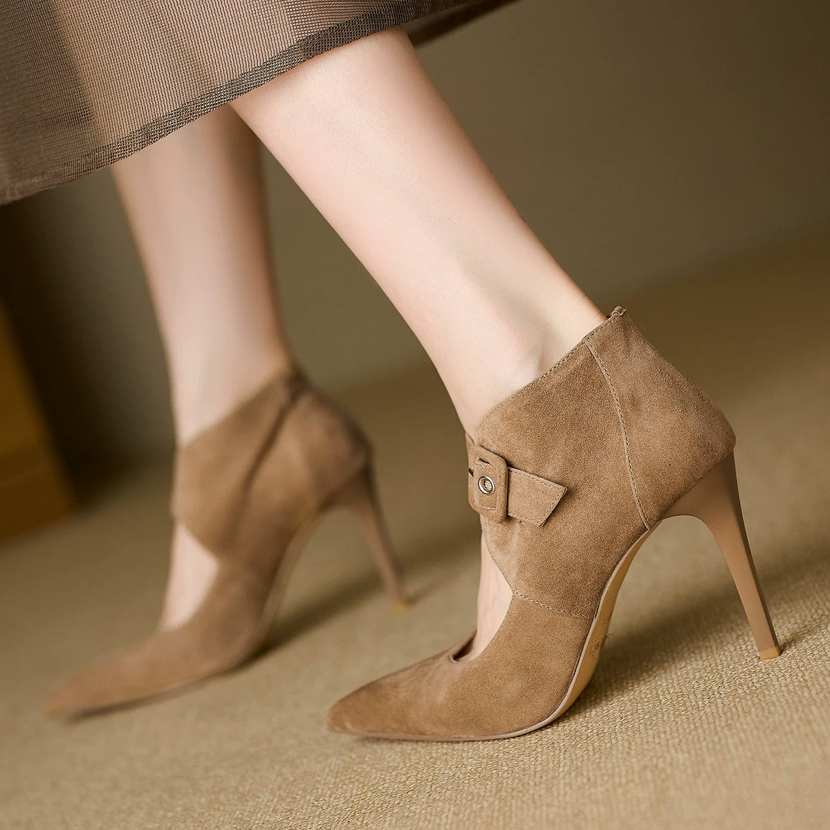 Women's Pointed Toe Stiletto High Heel Flat Pumps Closed-Toe Dress Heels Wedding Guest Cocktail Party