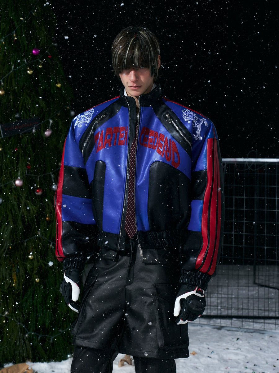Men's Winter Embroidered Mandarin Collar Cropped Jacket Casual Coat for Cold Weather Fall Travel Outdoor Holiday