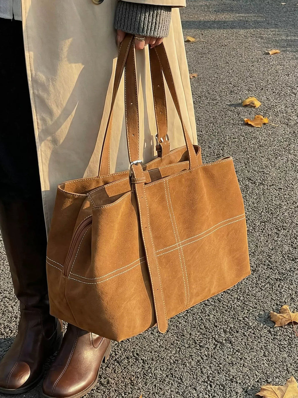 Women's Large-capacity Winter Office Workwear Relaxed Retro Tote Bag Shoulder Crossbody Purse Work Travel Everyday Purse