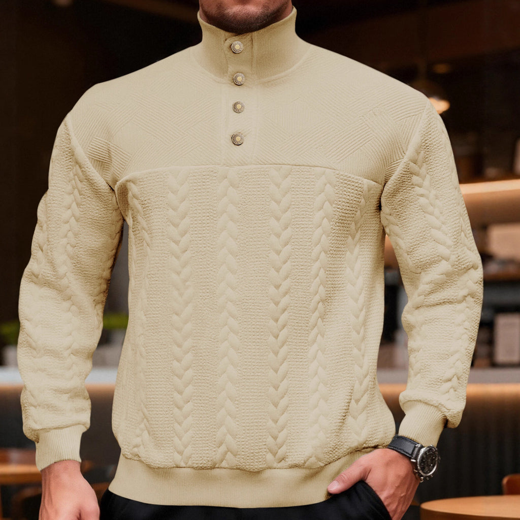 Men's Mandarin Collar Oversized Long Sleeve Casual Hoodie Sweatshirt Pullover Travel