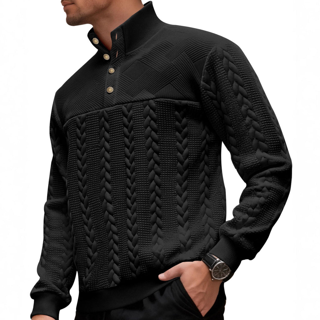Men's Mandarin Collar Oversized Long Sleeve Casual Hoodie Sweatshirt Pullover Travel
