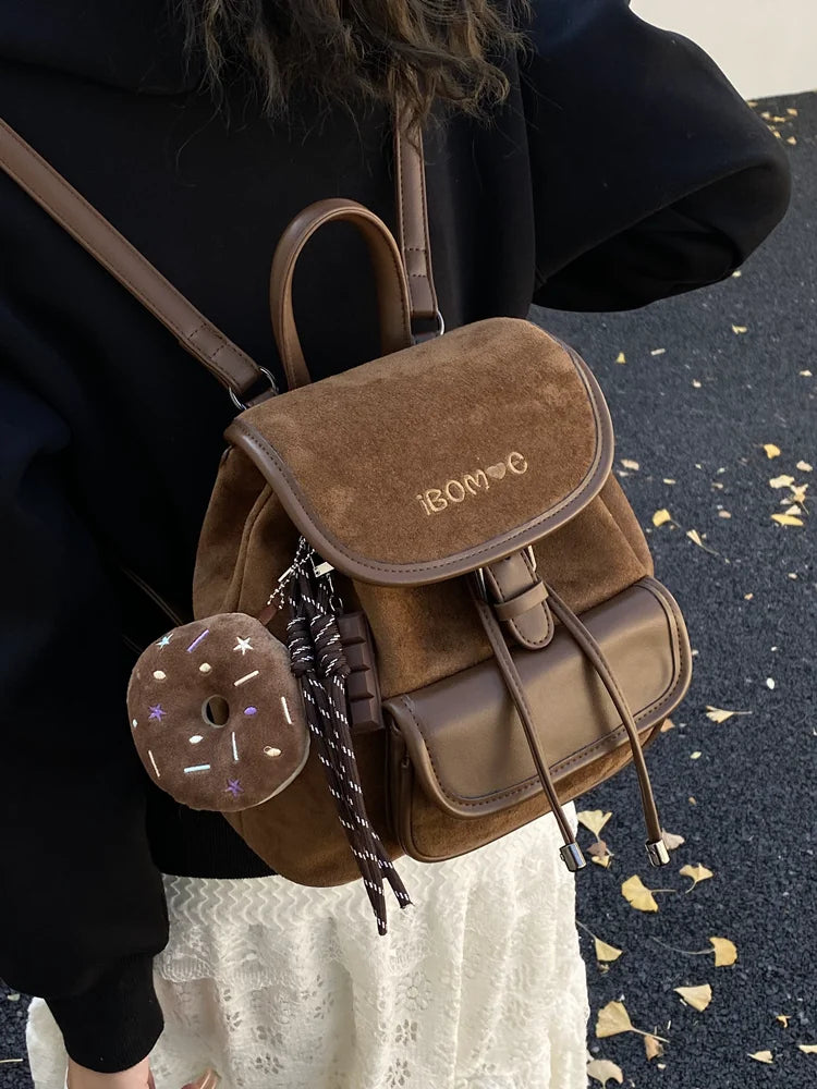 Women's Fall Winter Retro Backpack Travel School Bag and Office Work Weekend Date Night