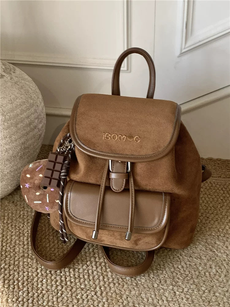 Women's Fall Winter Retro Backpack Travel School Bag and Office Work Weekend Date Night
