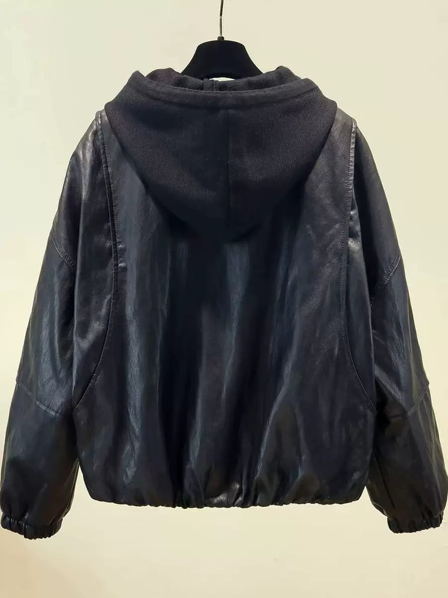 Women's Fall Winter with Hood Thickened Fleece-Lined Oversized Cropped Jacket Casual Coat for Cold Weather Travel Spring Outdoor Holiday