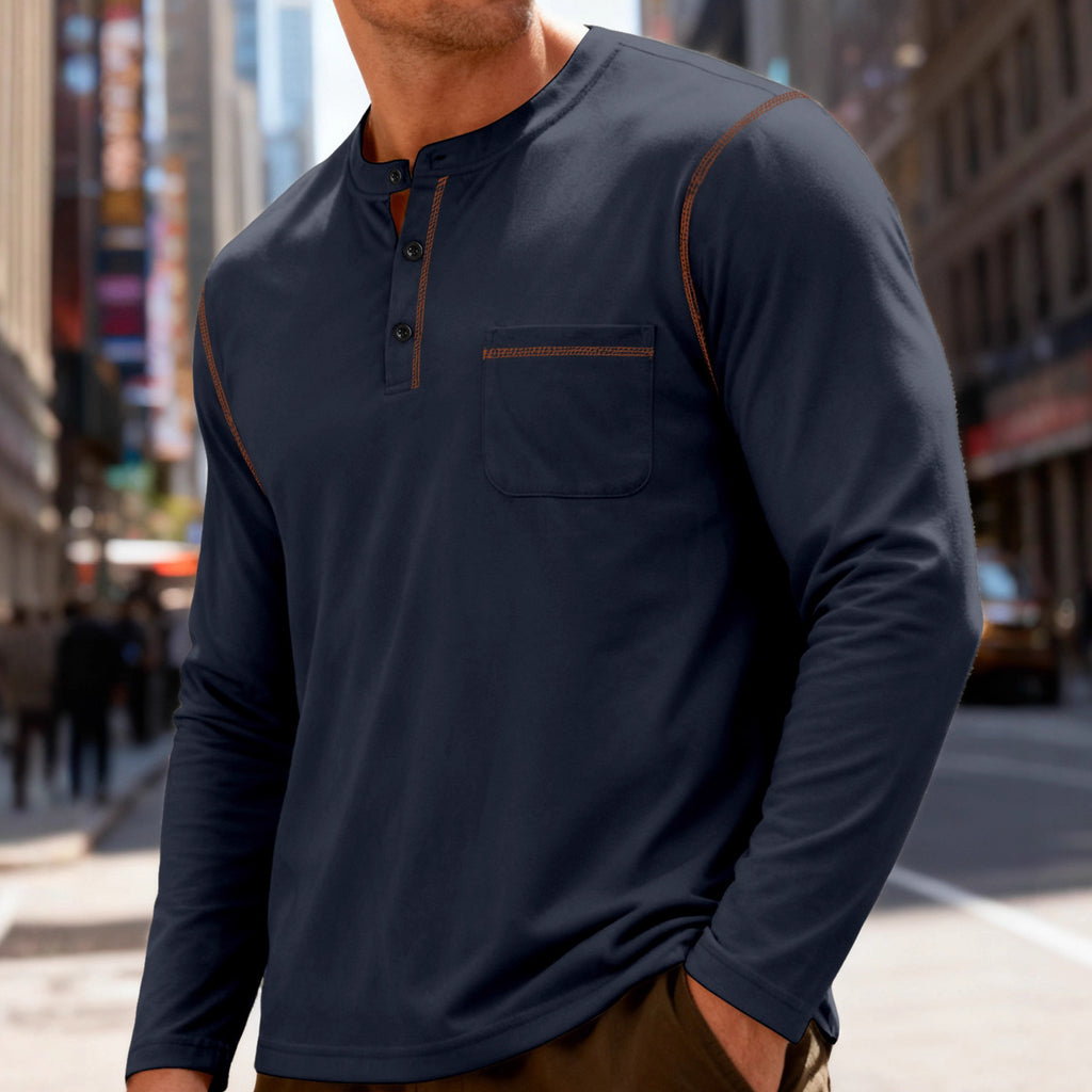 Men's Spring Summer Mandarin Collar Long Sleeve Casual Clothing Shirt Everyday Outfit