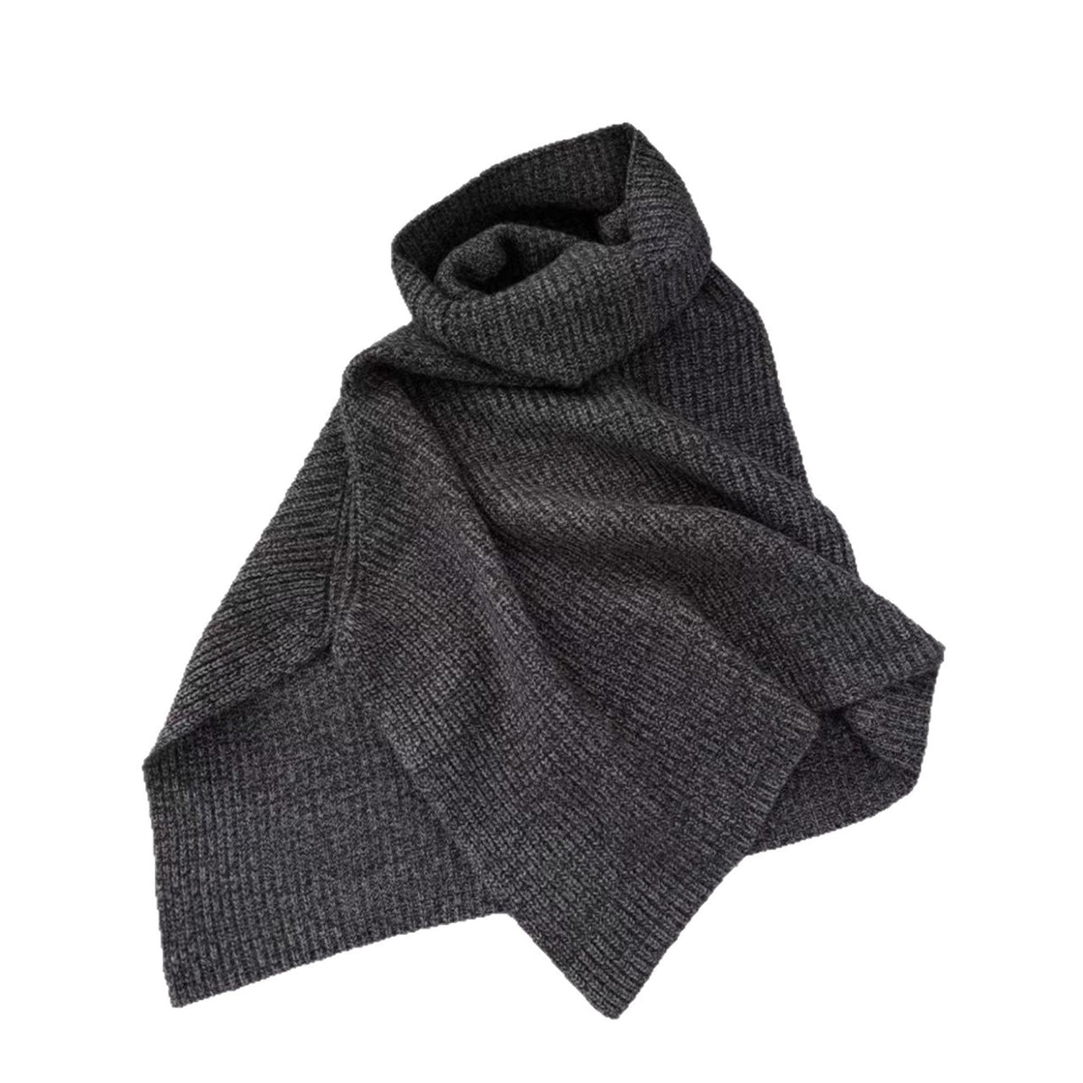 Women's Grey Knit Slit Fleece-lined Shawls Scarves Scarf Fashion Wrap Pashmina Gift