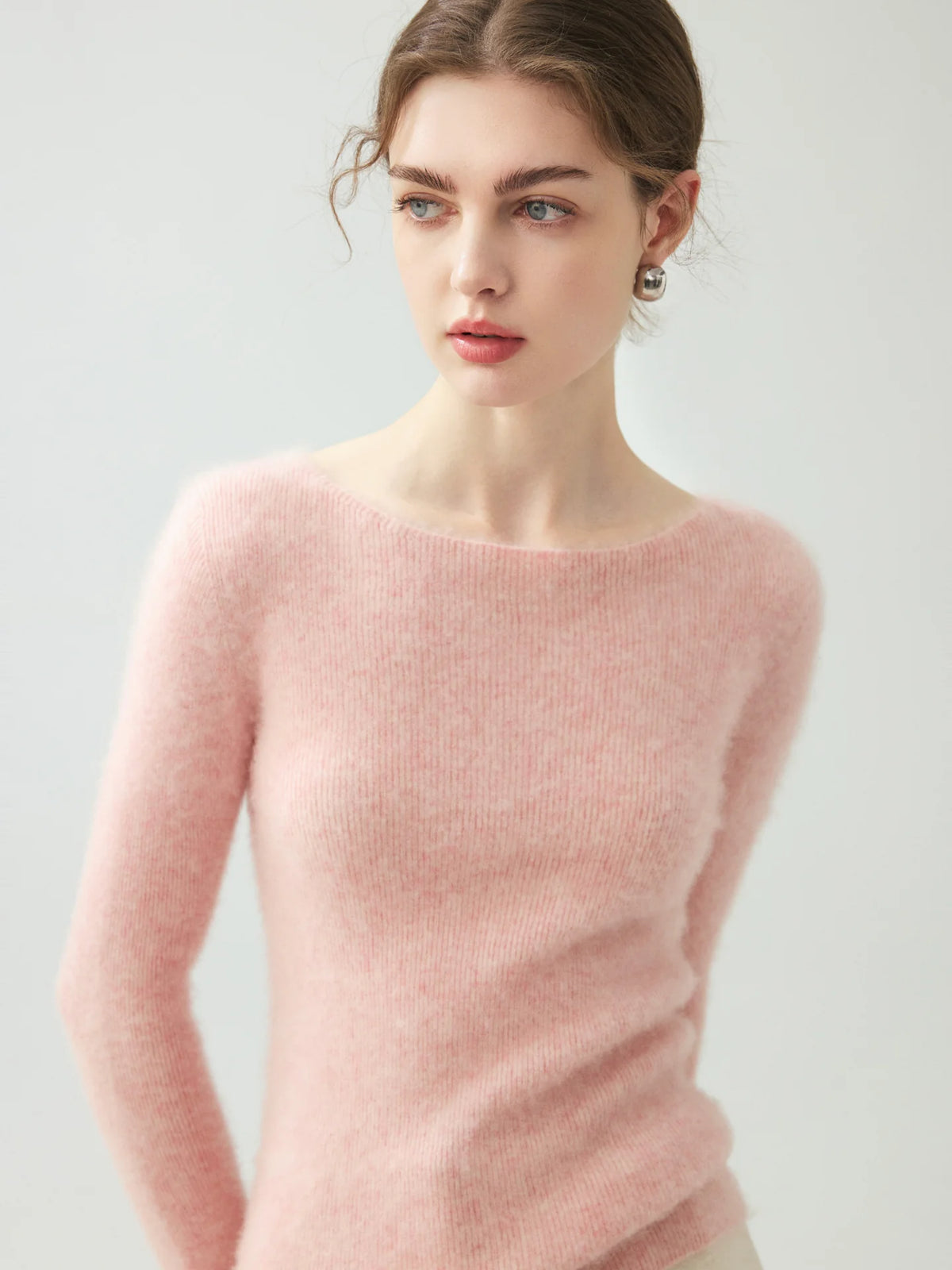 Women's Wool Fall Winter Slim-fit Fleece-lined Long Sleeve Sweater Knit Pullover Top for Casual Outfits Spring Travel Office Slimming Everyday Date Night