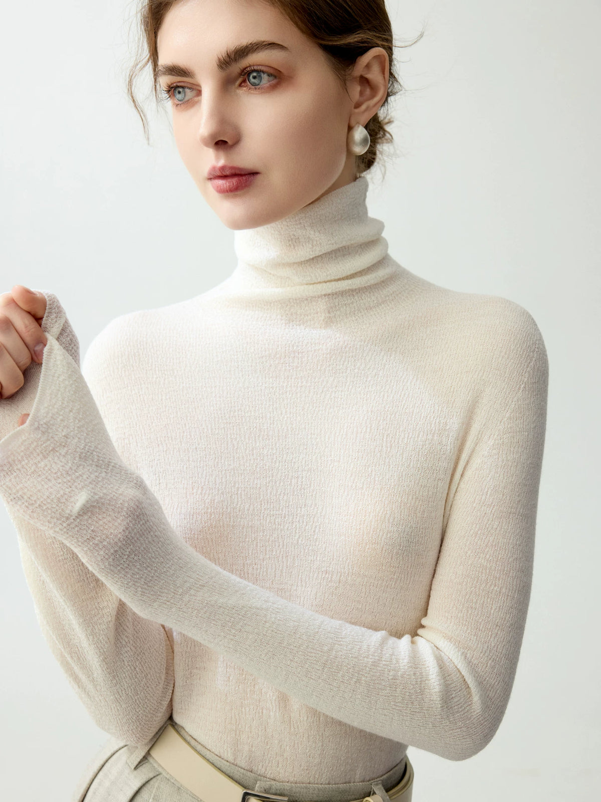 Women's Turtleneck Wool Long Sleeve Sweater Knit Pullover Top for Fall Winter Spring Travel Office Everyday Date Night
