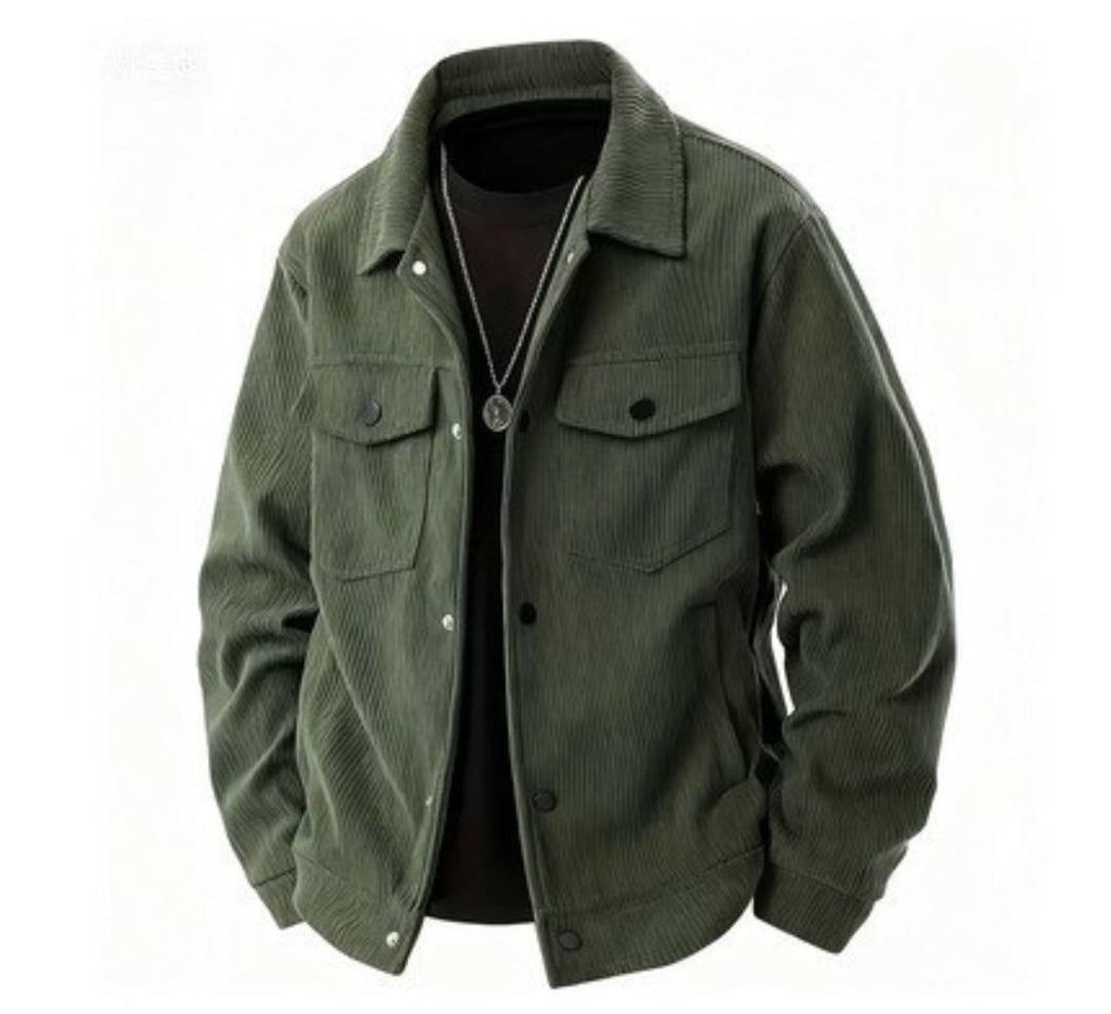 Men's Lapel Corduroy Long Sleeve Casual Shirt Button Office Weekend Everyday Blouse