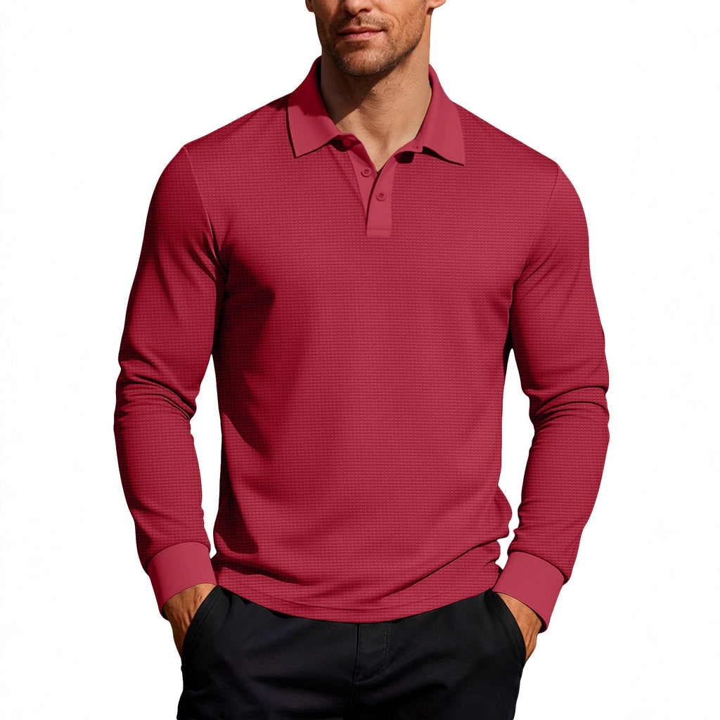 Men's Lapel Polo Plus Size Oversized Long Sleeve Casual Top Fashion Blouse Shirt