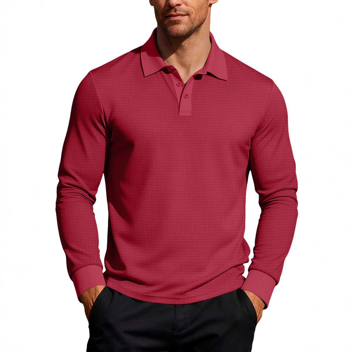 Men's Lapel Polo Plus Size Oversized Long Sleeve Casual Top Fashion Blouse Shirt