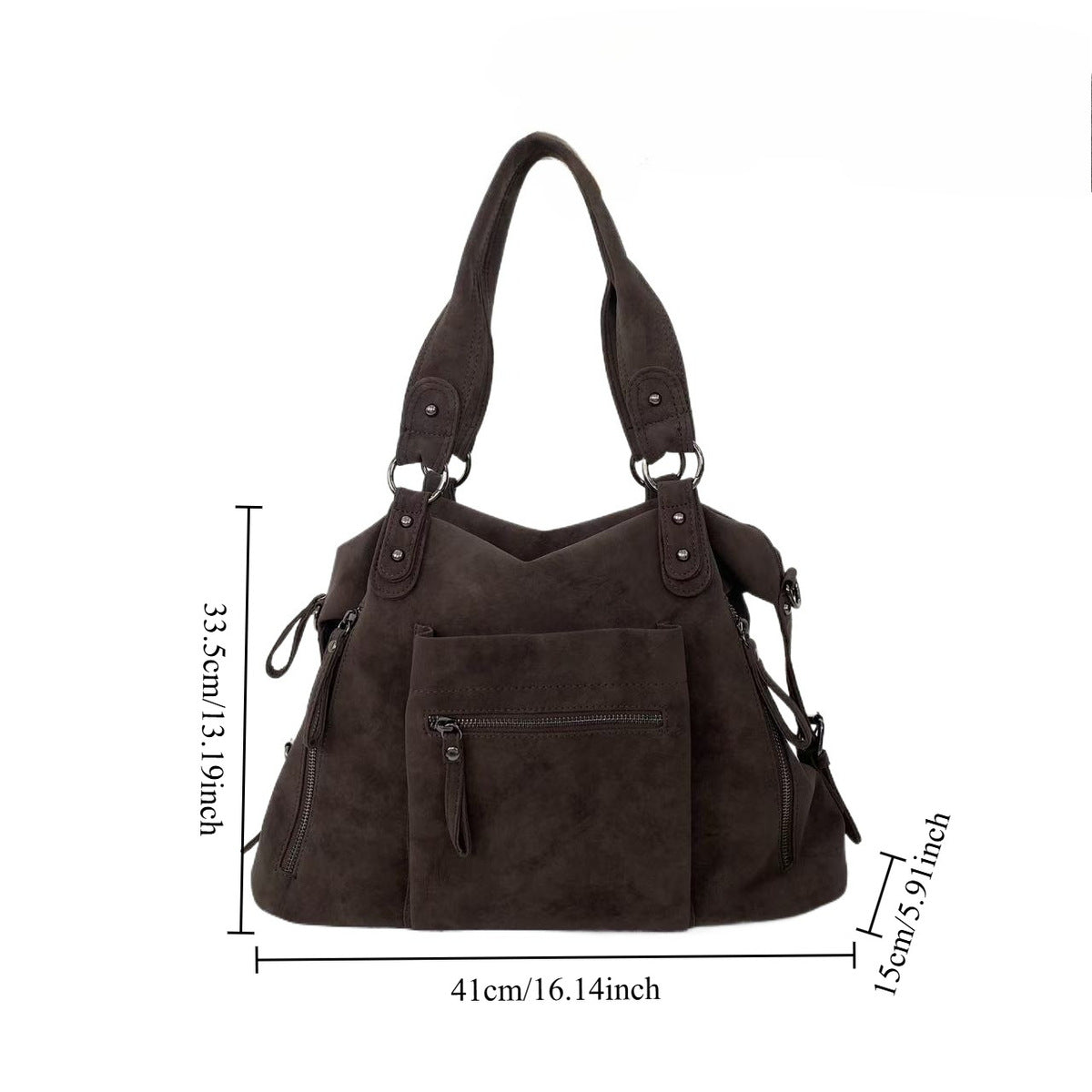 Women's Large-Capacity Y2k Streetwear Frosted Suede Tote Bag Shoulder Crossbody Purse Work and Travel Office