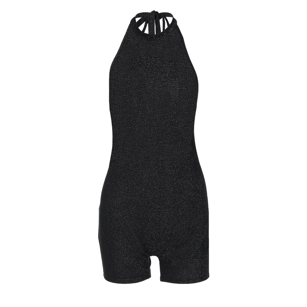Women's Streetwear Slim-fit Open-back Jumpsuit Sleeveless Overall Romper for Office Outfits Date Night Wedding Guest Versatile Casual Wear Weekend