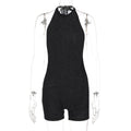 Women's Streetwear Slim-fit Open-back Jumpsuit Sleeveless Overall Romper for Office Outfits Date Night Wedding Guest Versatile Casual Wear Weekend