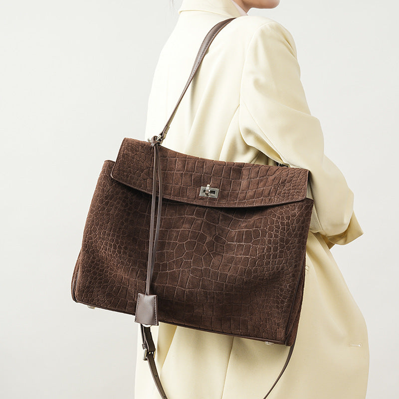 Women's Large-capacity Commute Office Workwear Retro Tote Bag Shoulder Crossbody Purse Premium Work and Travel School