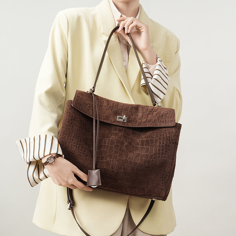 Women's Large-capacity Commute Office Workwear Retro Tote Bag Shoulder Crossbody Purse Premium Work and Travel School