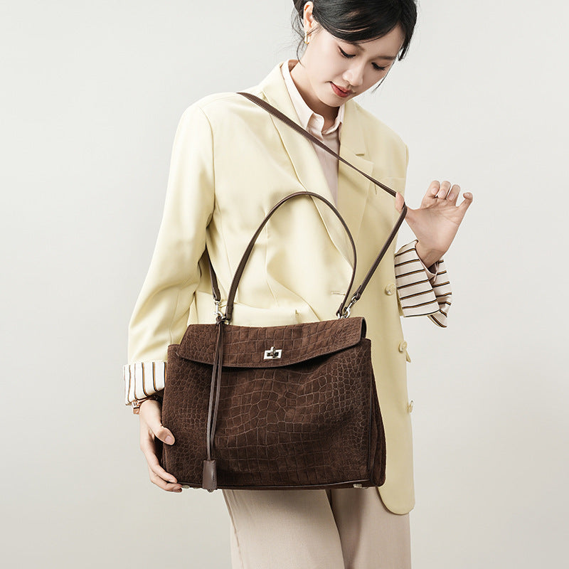 Women's Large-capacity Commute Office Workwear Retro Tote Bag Shoulder Crossbody Purse Premium Work and Travel School