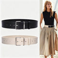 Women's Black White Leather Dress Belt Everyday Jeans for Date Night Gift Party Designer Premium Office Vacation