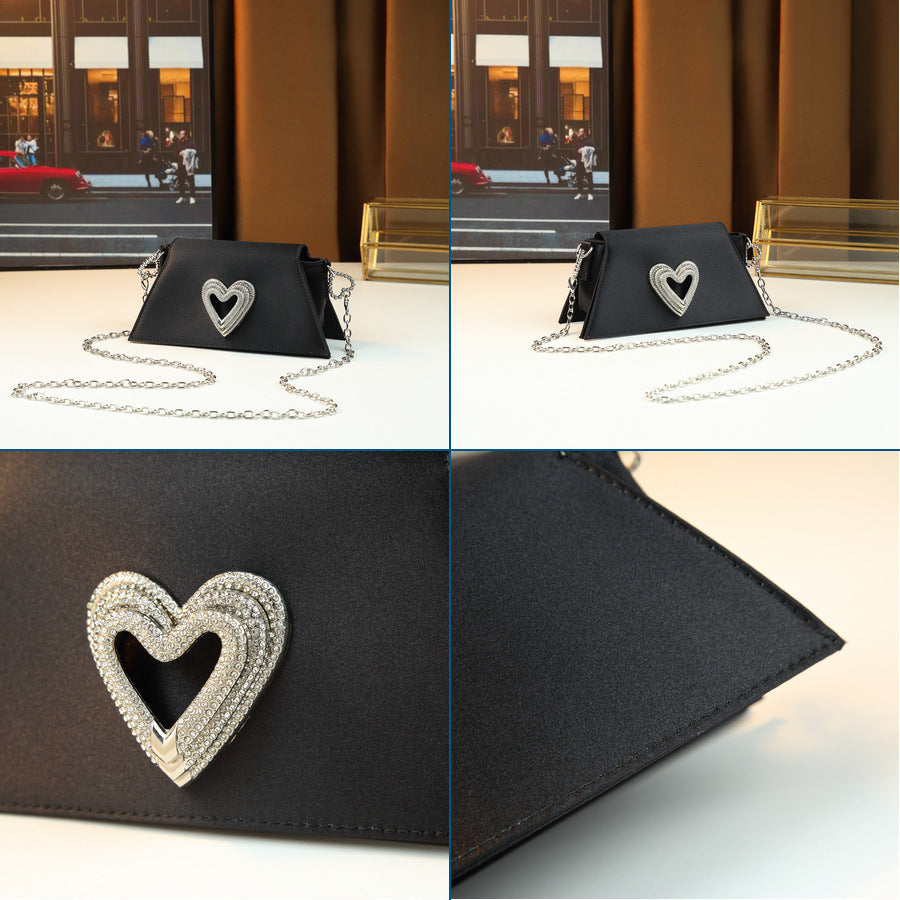 Women's Heart Crystal Korean-Style Boston Bag Hobo for Everyday Use Travel Work Wear Office School