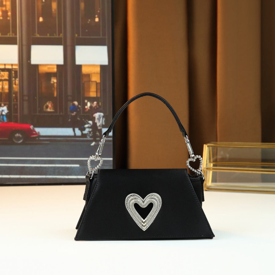 Women's Heart Crystal Korean-Style Boston Bag Hobo for Everyday Use Travel Work Wear Office School