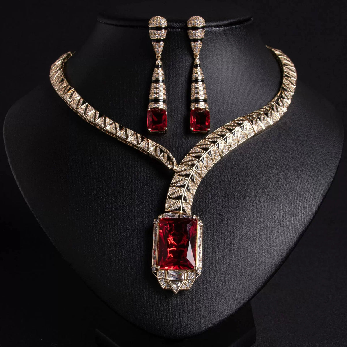 Cubic zirconia pendant necklace by Yoshan