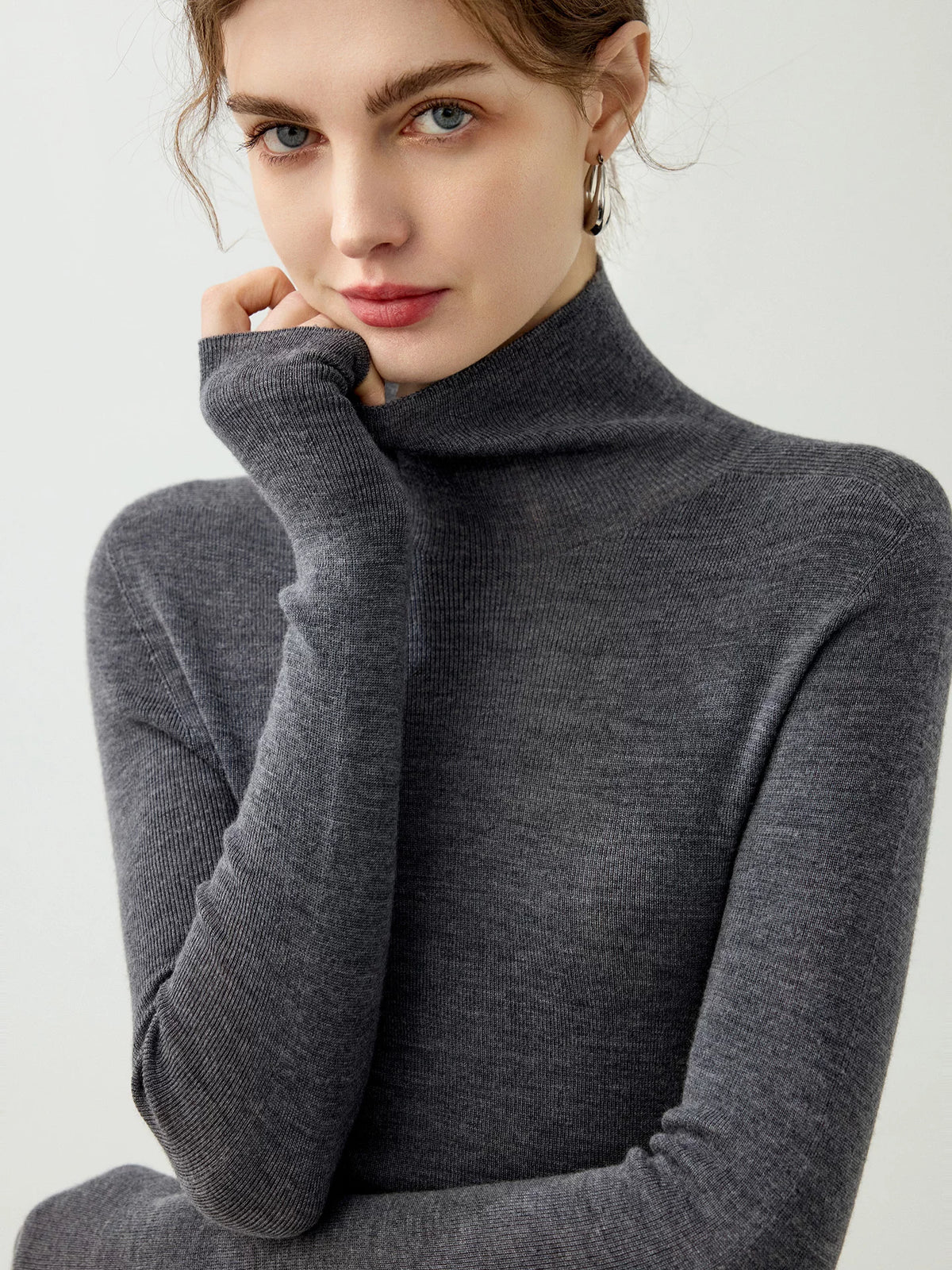 Women's Turtleneck Wool Slim-fit Long Sleeve Sweater Knit Pullover Top for Fall Winter Spring Travel Office Slimming Everyday Date Night