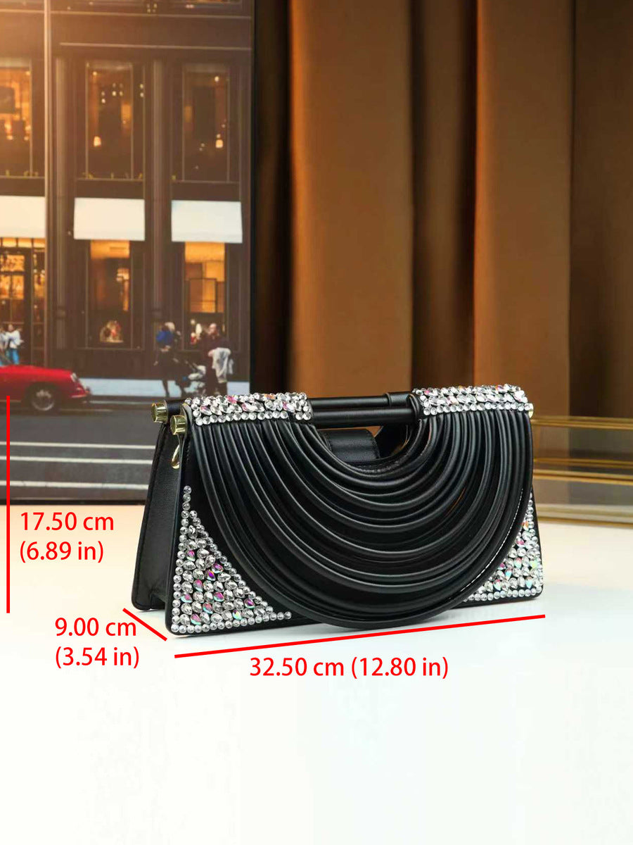 Women's Fall Winter Crystal Tweed-style Crossbody Bag for Travel and Sightseeing Everyday Casual Streetwear Premium Versatile Date Night Office