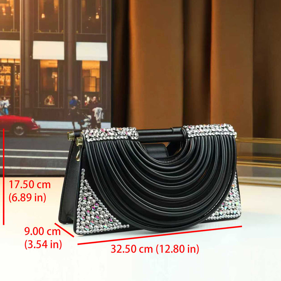 Women's Fall Winter Crystal Tweed-style Crossbody Bag for Travel and Sightseeing Everyday Casual Streetwear Premium Versatile Date Night Office
