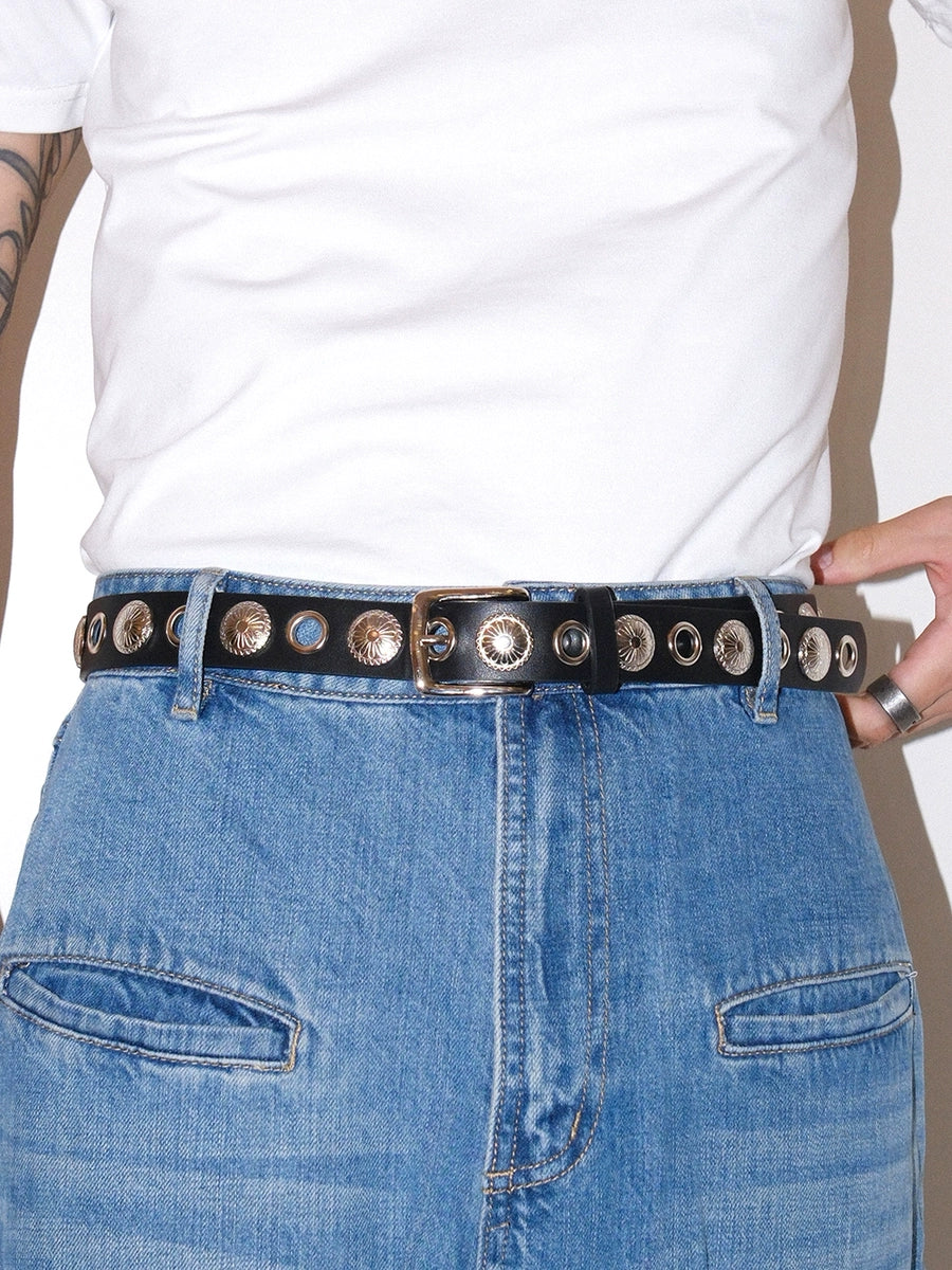 Women's Y2k Streetwear American-style Heavy-duty Studded No-hole Belt Retro Everyday Jeans for Date Night Gift Party Designer Office Vacation