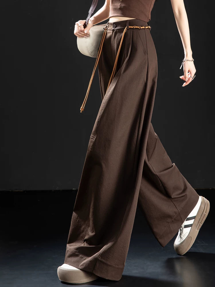 Women's Workwear Quiet-Luxury Casual Wide-Leg Pants for Office Outfits Business Travel Comfort Weekend Everyday