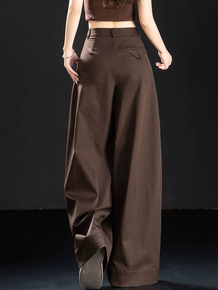 Women's Workwear Quiet-Luxury Casual Wide-Leg Pants for Office Outfits Business Travel Comfort Weekend Everyday